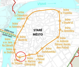 Věže staroměstského opevnění v Bartolomějské ulici