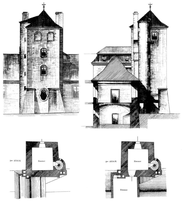 Věže staroměstského opevnění v Bartolomějské ulici