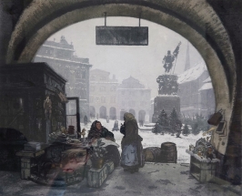 Malostranské náměstí s pomníkem Radeckého, Jaromír Stretti-Zamponi, asi 1910