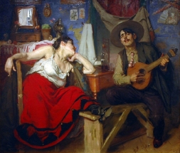 Obraz nazvaný „O Fado“  vytvořil v roce 1910 José Malhoa