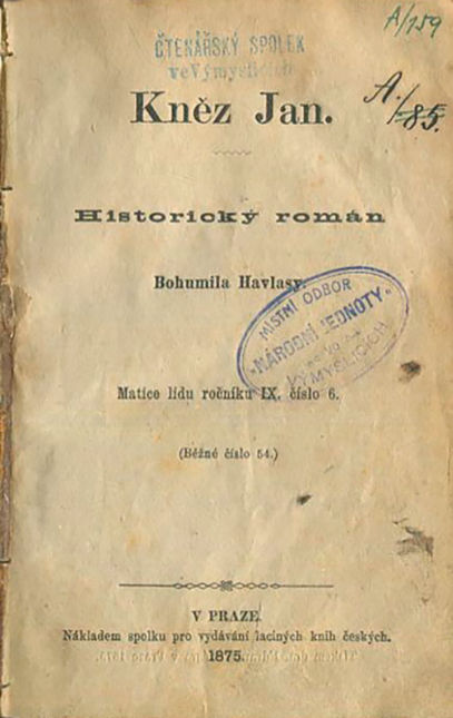 Kněz Jan, román o Janu Želivském, 1875