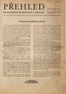 Přehled kulturních pořadů v Praze listopad 1956
