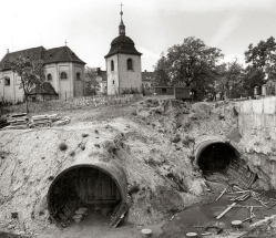 Fotografie z výstavby linky metra C