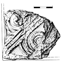 Nález zlomku románské dlaždice