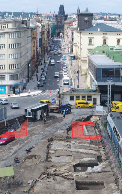 Průhled Hybernskou ulicí