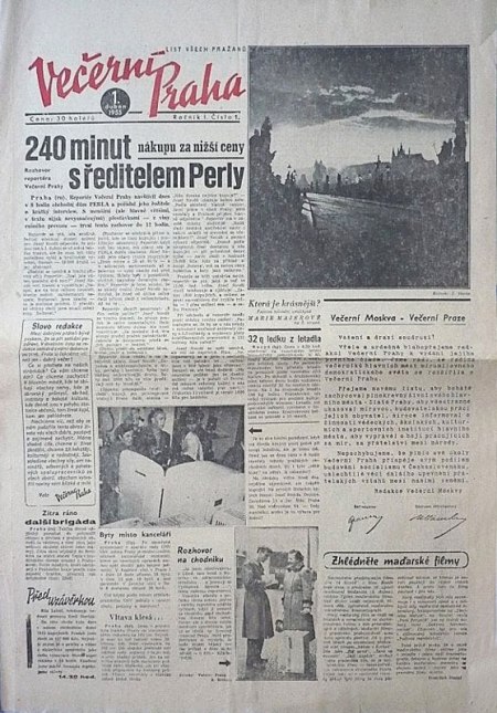 Večerní Praha, 1. vydání, 1955