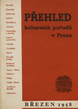 Přehled kulturních pořadů v Praze březen 1958