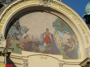 Karel Špillar, Hold Praze, 1909,  mozaika na průčelí Obecního domu v Praze